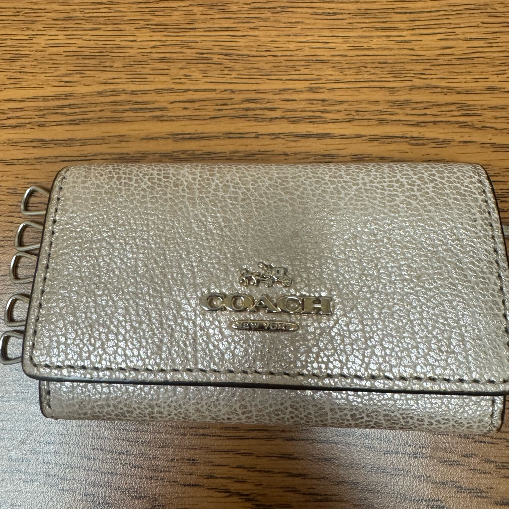 Preloved Coach Metallic Silver Key Holder